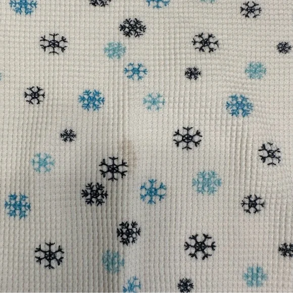 Roxy Quicksilver Thermal Shirt with Snowflake pattern, white and blue, Sz Large - Picture 3 of 7